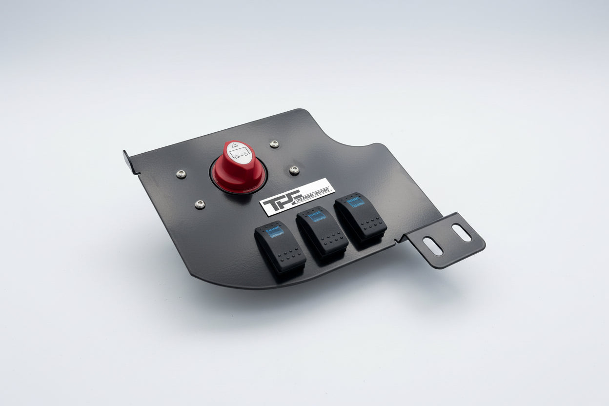 GU Y61 engine bay panel, Nissan Patrol dual battery mount, Patrol isolator switch mount, 600A battery isolator GU Patrol, 4WD engine bay control panel, Nissan Patrol accessories Australia, GU Patrol wiring solution, offroad electrical panel, winch isolator mount Patrol, dual battery control panel 4WD