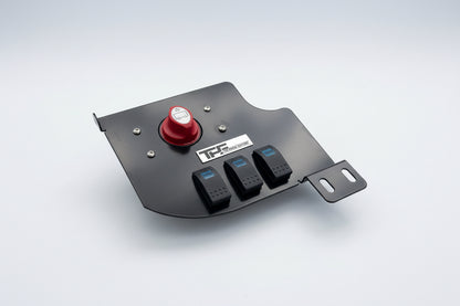 GU Y61 engine bay panel, Nissan Patrol dual battery mount, Patrol isolator switch mount, 600A battery isolator GU Patrol, 4WD engine bay control panel, Nissan Patrol accessories Australia, GU Patrol wiring solution, offroad electrical panel, winch isolator mount Patrol, dual battery control panel 4WD