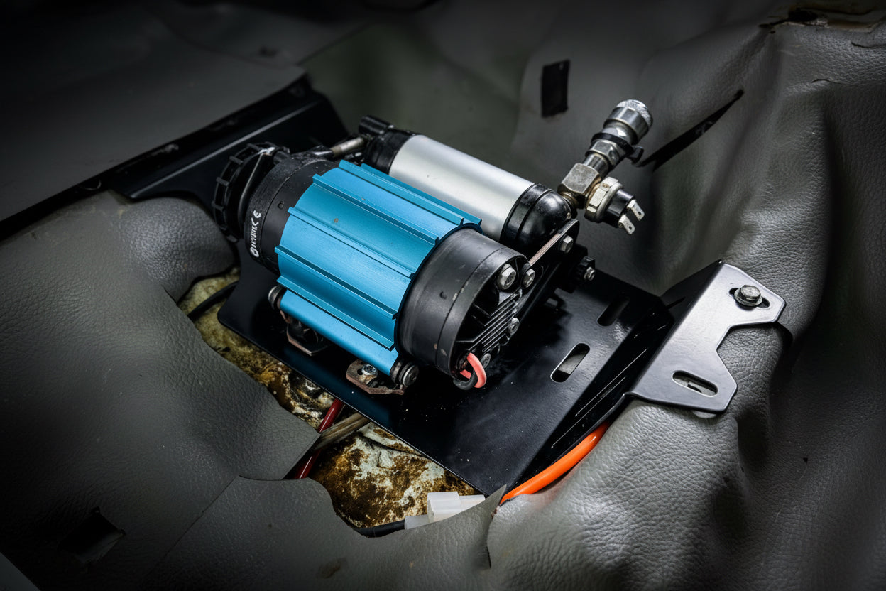 GU patrol - Underseat compressor mount